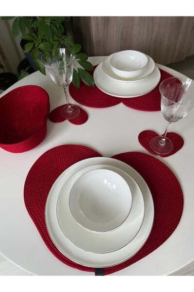 Nev Design Sevgililer Günü Özel Supla Takımı, Amerikan Servis, Kırmızı, 2 Kişilik
