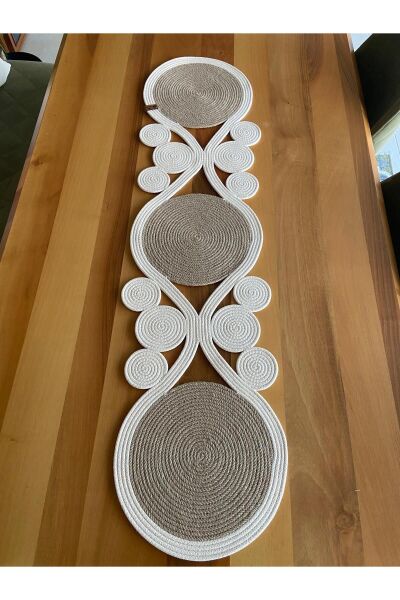 Nev Design Jüt, Runner, Masa Örtüsü 130x33, Krem-Jüt