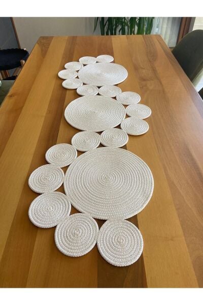 Nev Design  Runner, Masa Örtüsü, 120x40, Ekru