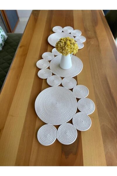 Nev Design  Runner, Masa Örtüsü, 120x40, Ekru