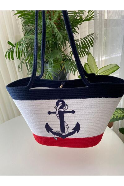 Nev Design Çapa Detaylı Marine Konsept Plaj Çantası