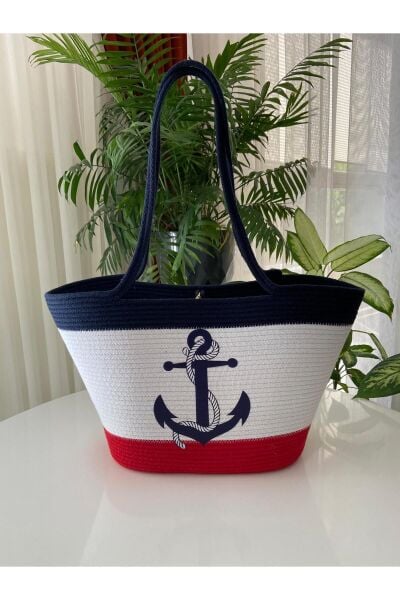 Nev Design Çapa Detaylı Marine Konsept Plaj Çantası