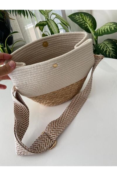 Nev Design Hasır Detaylı Günlük Omuz Çantası