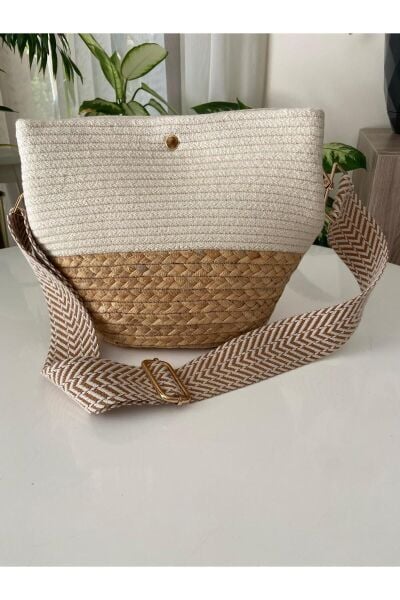 Nev Design Hasır Detaylı Günlük Omuz Çantası