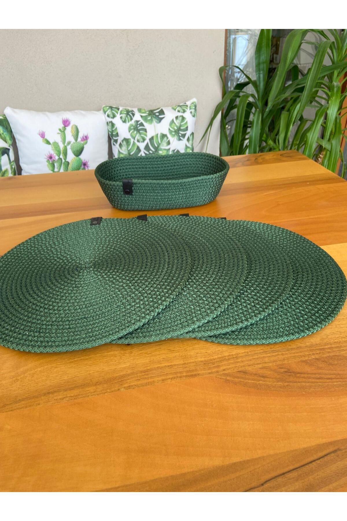 Nev Design 4'lü Supla ve Ekmek Sepeti Takımı, Amerikan Servis Yeşil