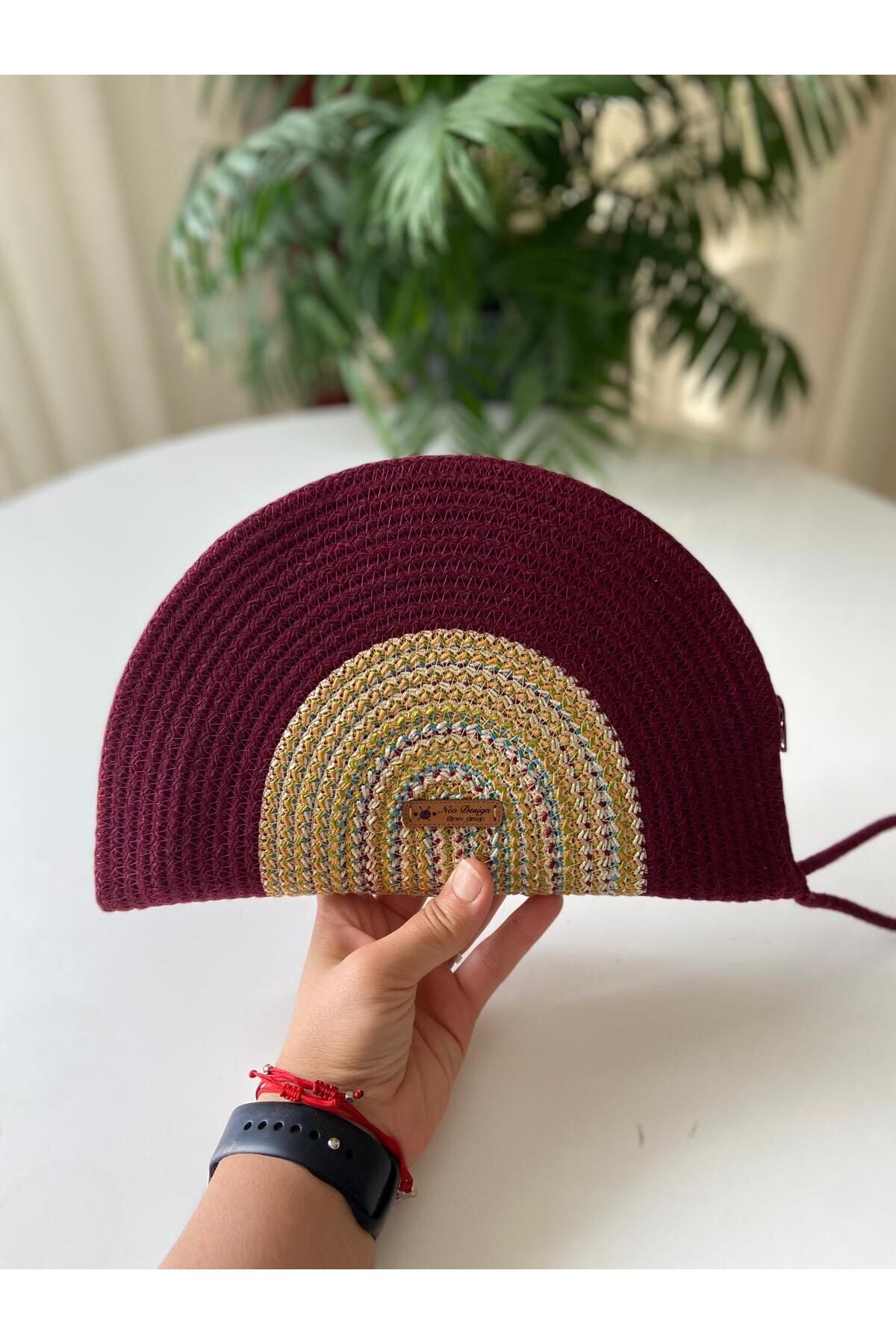 Nev Design D Clutch Çanta, El Çantası, Portföy Çantası, Degradeli, Bordo