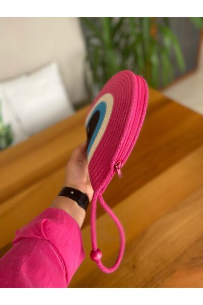 Nev Design Nazar D Clutch Çanta, El Çantası, Portföy Çanta, Fuşya