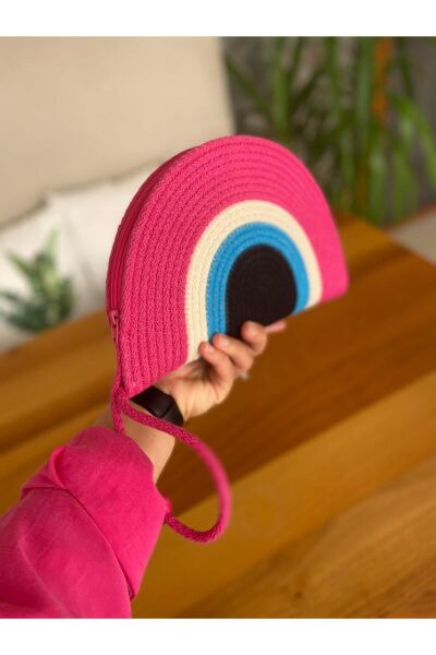 Nev Design Nazar D Clutch Çanta, El Çantası, Portföy Çanta, Fuşya