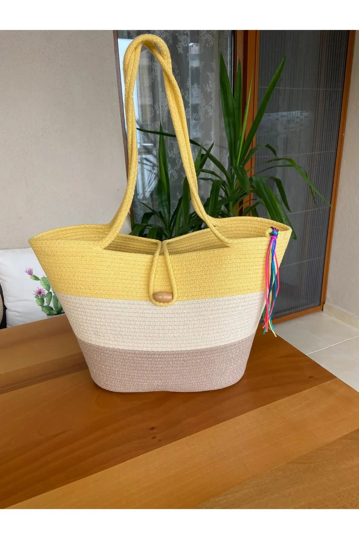 Nev Design Sarı Plaj Çantası