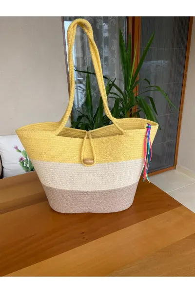 Nev Design Sarı Plaj Çantası