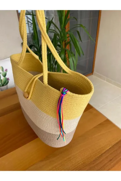 Nev Design Sarı Plaj Çantası