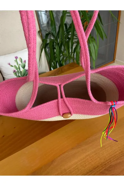 Nev Design Pembe Plaj Çantası