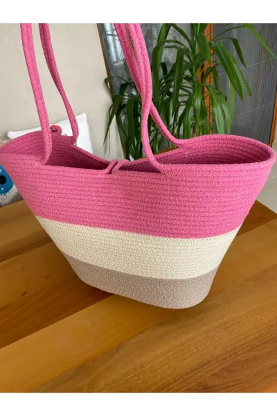 Nev Design Pembe Plaj Çantası