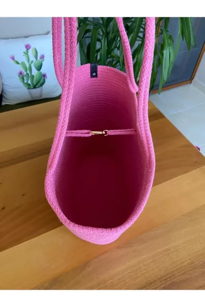 Nev Design Transfer Baskılı Göz Nazarlı  Plaj Çantası, Pempe