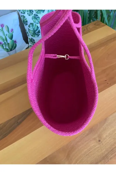 Nev Design ''Beach'' Transfer Baskılı Plaj Çantası Fuşya