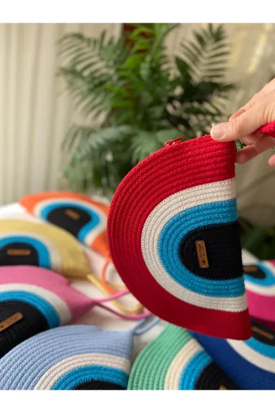 Nev Design Nazar D Clutch Çanta, El Çantası, Portföy Çanta, Kırmızı