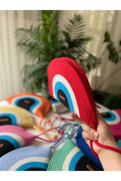 Nev Design Nazar D Clutch Çanta, El Çantası, Portföy Çanta, Kırmızı