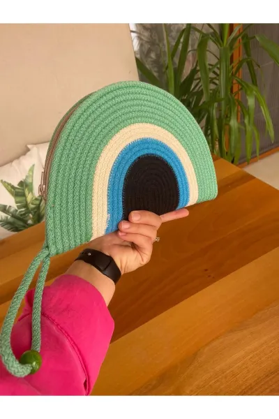 Nev Design Nazar D Clutch Çanta, El Çantası, Portföy Çanta, Yeşil