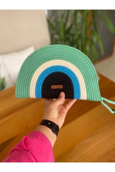 Nev Design Nazar D Clutch Çanta, El Çantası, Portföy Çanta, Yeşil