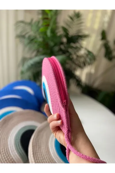 Nev Design Nazar D Clutch Çanta, El Çantası, Portföy Çanta, Pembe
