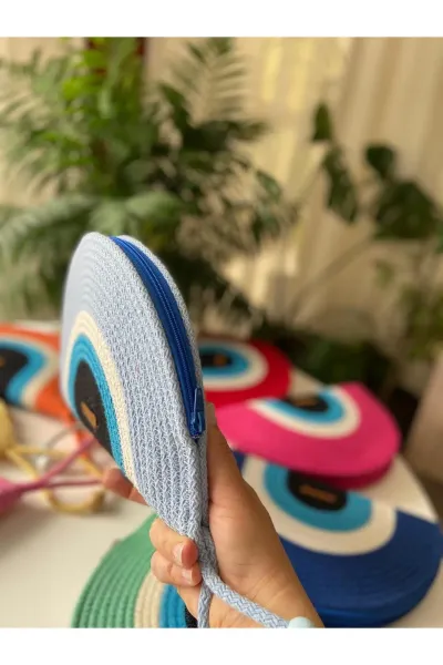 Nev Design Nazar D Clutch Çanta, El Çantası, Portföy Çanta, Mavi