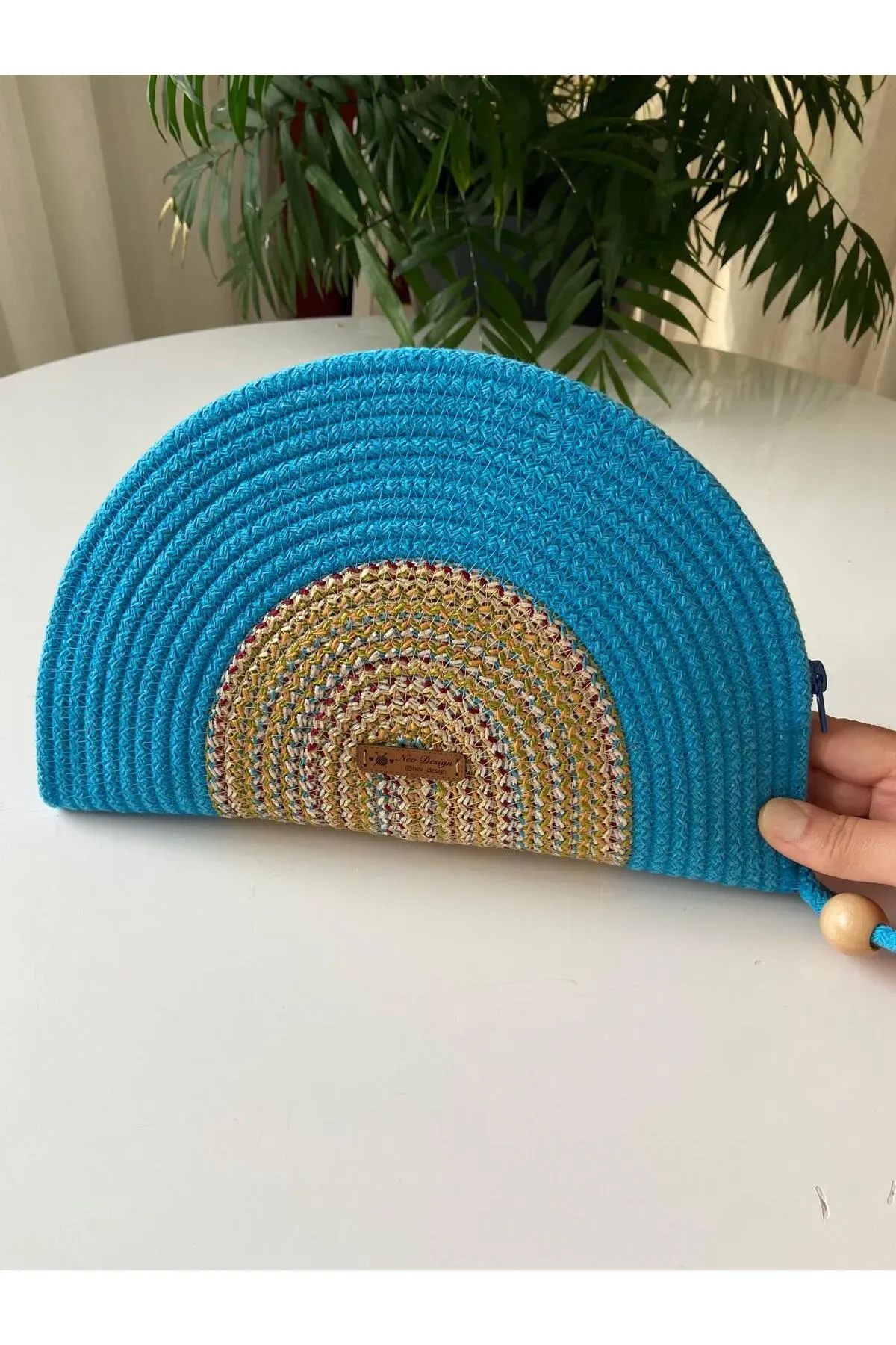 Nev Design D Clutch Çanta, El Çantası, Portföy Çantası, Degradeli, Turkuaz