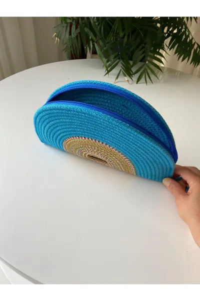 Nev Design D Clutch Çanta, El Çantası, Portföy Çantası, Degradeli, Turkuaz