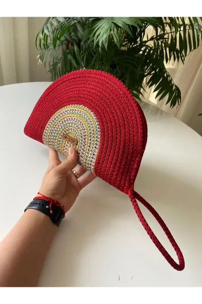 Nev Design D Clutch Çanta, El Çantası, Portföy Çantası, Degradeli, Kırmızı