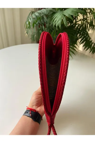 Nev Design D Clutch Çanta, El Çantası, Portföy Çantası, Degradeli, Kırmızı