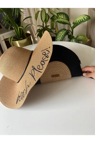 Nev Design D Clutch ve Şapka Takımı Krem Siyah Bej
