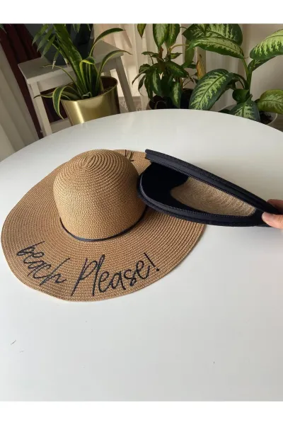 Nev Design D Clutch ve Şapka Takımı Krem Siyah Bej