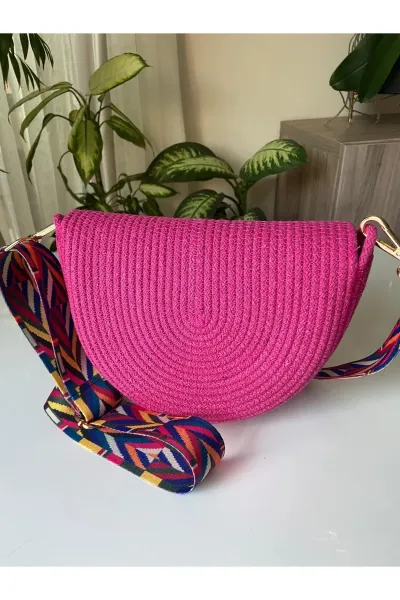 Nev Design Yarım Ay Çanta, Omuz Çantası Fuşya