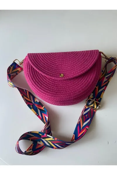 Nev Design Yarım Ay Çanta, Omuz Çantası Fuşya