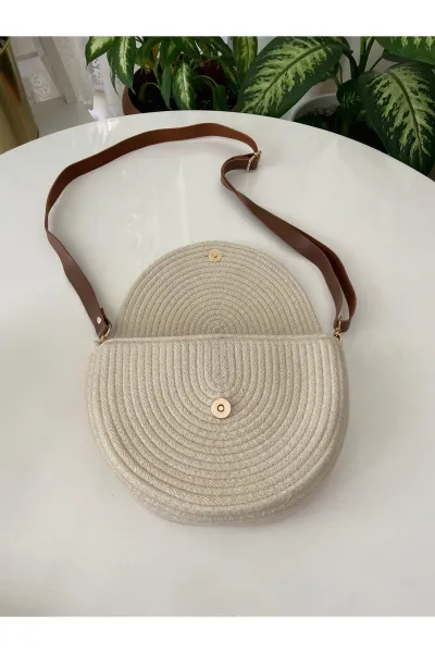Nev Design Yarım Ay Çanta, Omuz Çantası Krem