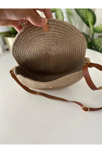 Nev Design Yarım Ay Çanta, Omuz Çantası Jüt