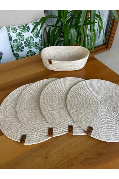 Nev Design 4'lü Supla ve Ekmek Sepeti Takımı, Amerikan Servis Krem