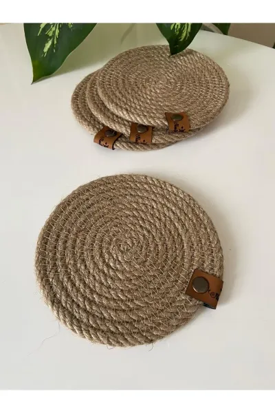 Nev Design 4'lü Bardak Altlığı, Jüt