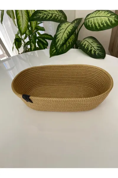 Nev Design 6 Adet Supla (Amerikan Servis), Runner ve Ekmek Sepeti Takımı, Gold