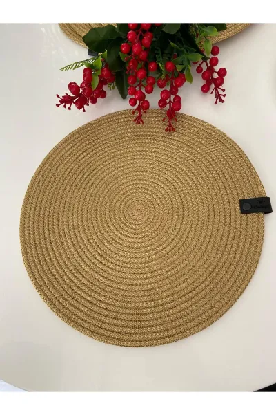 Nev Design 6 Adet Supla (Amerikan Servis), Runner ve Ekmek Sepeti Takımı, Gold