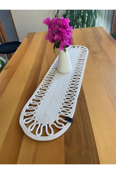 Nev Design 6 Adet Supla (Amerikan Servis), Runner ve Ekmek Sepeti Takımı, Ekru