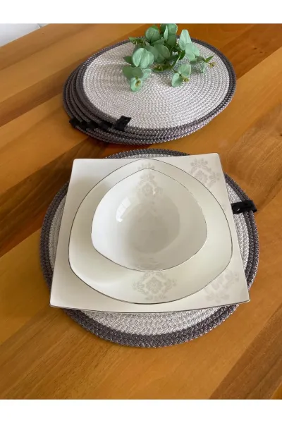 Nev Design 6'lı Supla Takımı, Amerikan Servis, Leke Tutmaz, Gümüş Gri - Antrasit