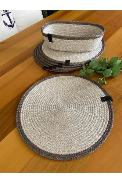 Nev Design 6'lı Supla ve Ekmek Sepeti Takımı, Amerikan Servis, Leke Tutmaz, Gümüş Antrasit
