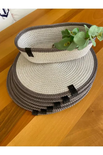 Nev Design 6'lı Supla ve Ekmek Sepeti Takımı, Amerikan Servis, Leke Tutmaz, Gümüş Antrasit
