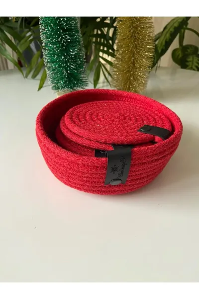Nev Design Yılbaşı Konsept 6'lı Bardak Altlığı Seti, Kırmızı