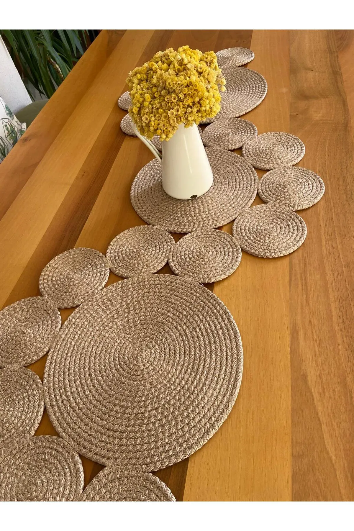 Nev Design  Runner, Masa Örtüsü, 120x40, Koyu Bej