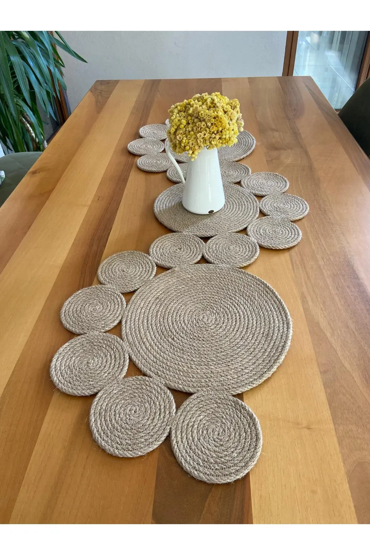 Nev Design  Runner, Masa Örtüsü, 120x40, %100 Doğal Jüt