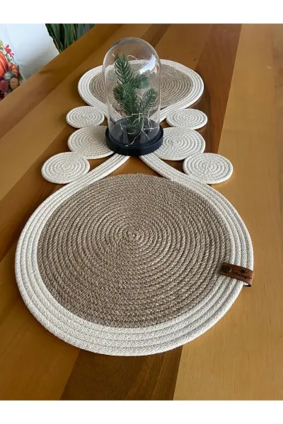 Nev Design Runner, Masa Örtüsü 85x33, Krem-Jüt