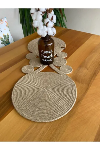 Nev Design Runner, Masa Örtüsü 85x33, %100 Doğal Jüt