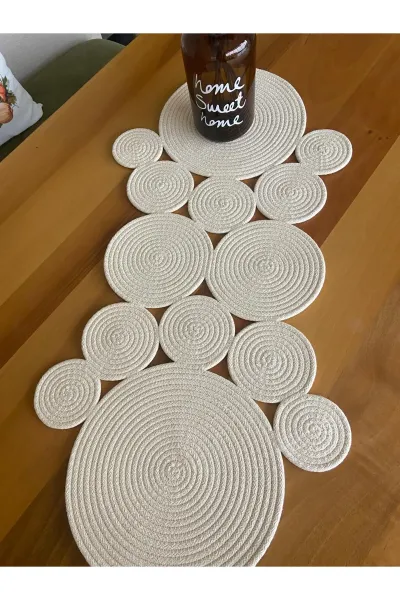 Nev Design  Runner, Masa Örtüsü 80x40, Ekru