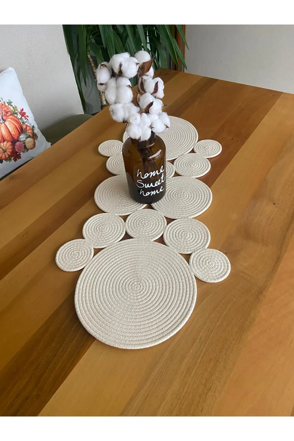 Nev Design  Runner, Masa Örtüsü 80x40, Ekru